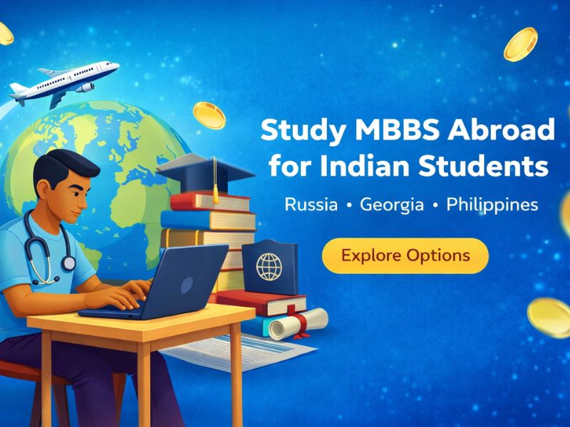 "Study MBBS Abroad guide for Indian students in Russia, Georgia, and the Philippines."