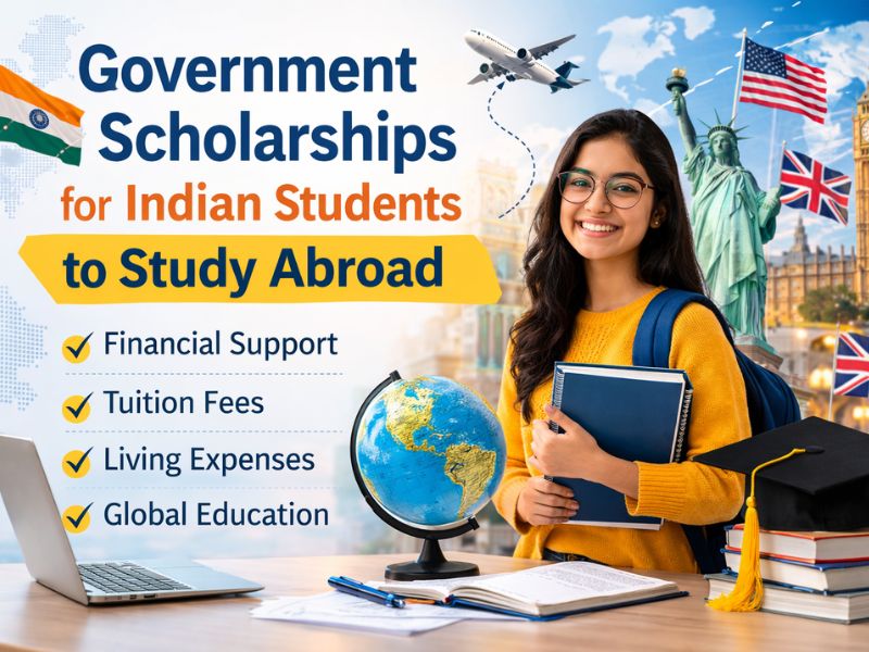 Government scholarships for Indian students planning to study abroad with financial support for tuition fees and living expenses