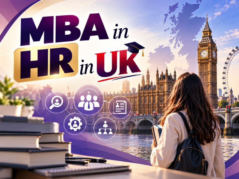 International students attending a Human Resource Management MBA lecture at a modern British university campus