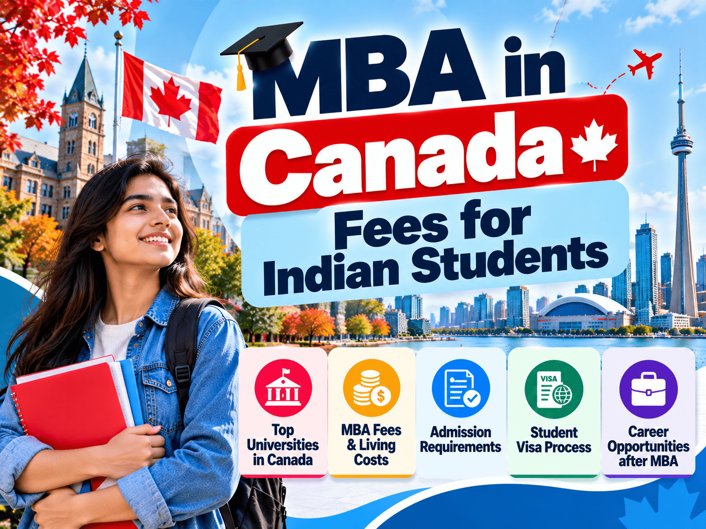 Indian MBA students engaging in a group case study discussion inside a modern Canadian university B-school campus