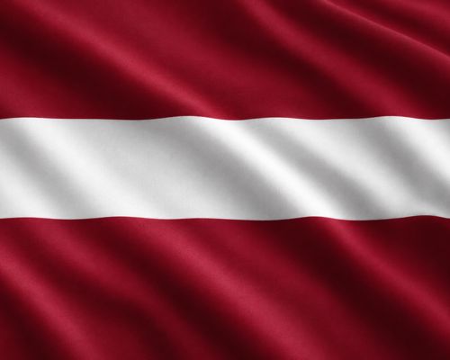 Official Latvia flag with deep maroon and white horizontal stripes, symbolizing the nation's heritage and identity. flag