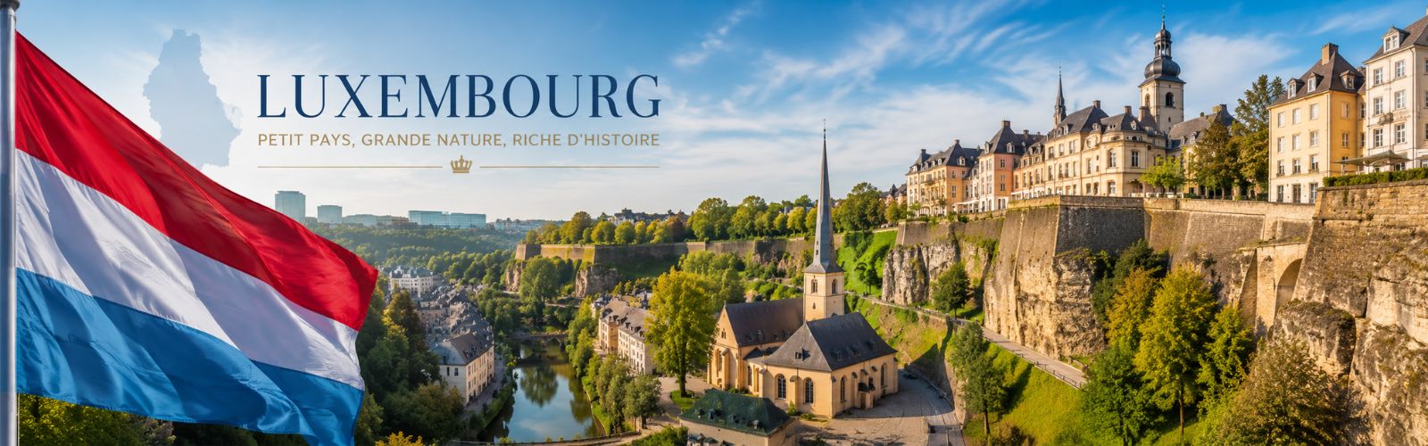 Study in Luxembourg country card with Luxembourg City, national flag, and education highlights.